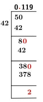 As a decimal 5/42 Long Division Method