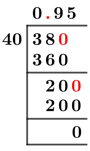 38/40 Long Division Method 38/40 Long Division Method