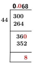 As a decimal 3/44 Long Division Method