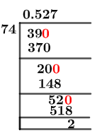 39/74 Long Division Method 39/74 Long Division Method