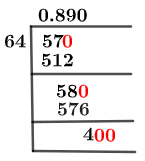 57/64 Long Division Method 57/64 Long Division Method