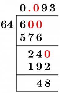 6/64 Long Division Method