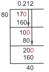 As a decimal 17/80 Long Division Method