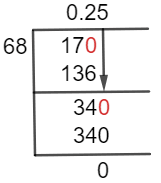 As a decimal 17/68 Long Division Method