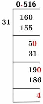 16/31 Long Division Method 16/31 Long Division Method
