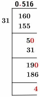 16/31 Long Division Method