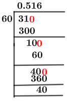 31/60 Long Division Method 31/60 Long Division Method
