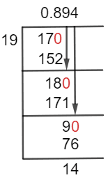 As a decimal 17/19 Long Division Method