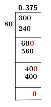 30/80 Long Division Method 30/80 Long Division Method