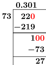 22/73 Long division method