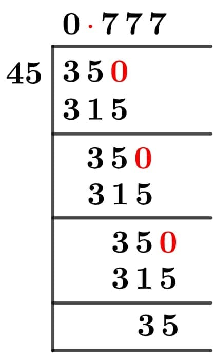 35/45 Long Division Method 35/45 Long Division Method
