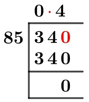 34/85 Long Division Method 34/85 Long Division Method