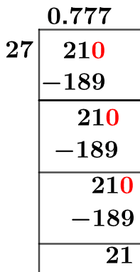 21/27 Long division method 21/27 Long division method