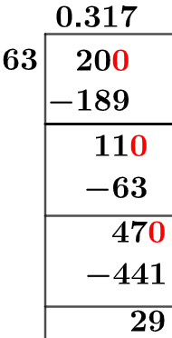 20/63 Long division method 20/63 Long division method