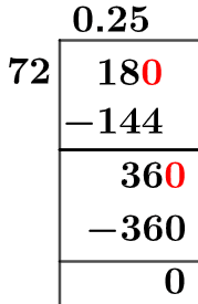 18/72 Long Division Method