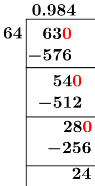 63/64 Long Division Method