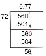 As a decimal 56/72 Long Division Method