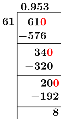 61/64 Long Division Method