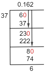 As a decimal 6/37 Long Division Method