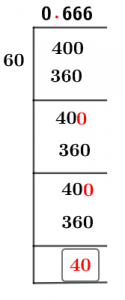 As a decimal 40/60 Long Division Method