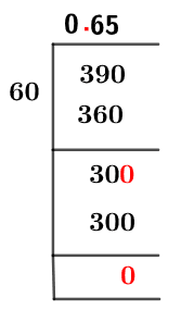 As a decimal 39/60 Long Division Method