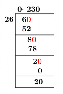 As a decimal 6/26 Long Division Method
