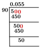 As a decimal 5/90 Long Division Method