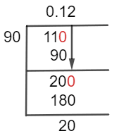 As a decimal 11/90 Long Division Method