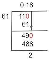 As a decimal 11/61 Long Division Method