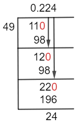 As a decimal 11/49 Long Division Method