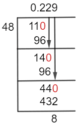 As a decimal 11/48 Long Division Method