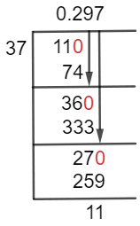 As a decimal 11/37 Long Division Method
