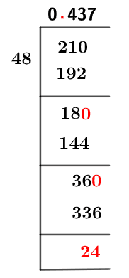 As a decimal 21/48 Long Division Method