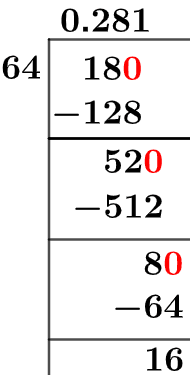 18/64 Long Division Method