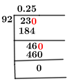 As a decimal 23/92 Long Division Method