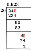 As a decimal 24/26 Long Division Method