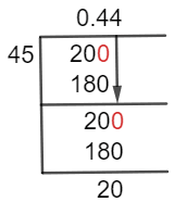 As a decimal 20/45 Long Division Method