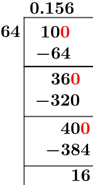 10/64 Long Division Method