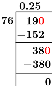 19/76 Long Division Method