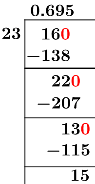 16/23 Long Division Method 16/23 Long Division Method