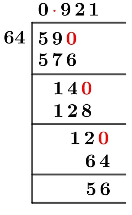 59/64 Long Division Method 59/64 Long Division Method