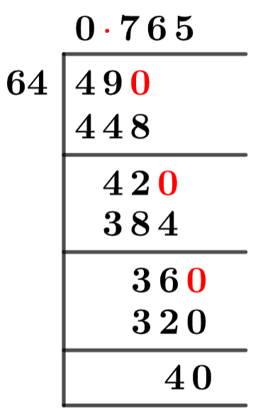 49/64 Long Division Method