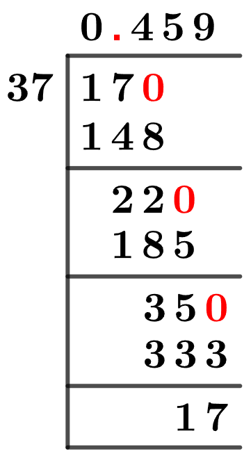 17/37 Long Division Method