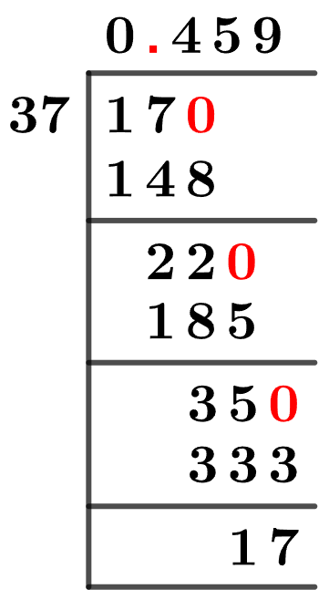 17/37 Long Division Method 17/37 Long Division Method