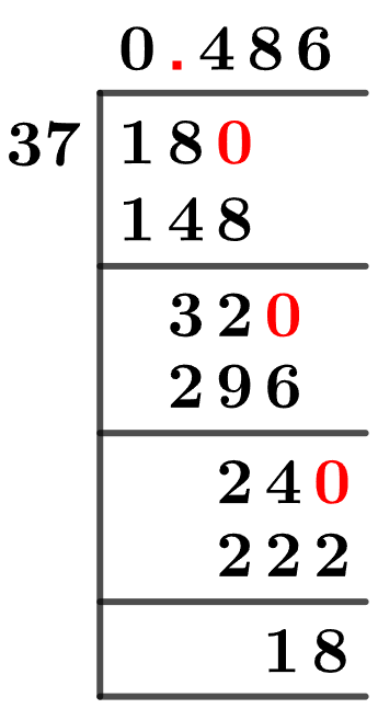 18/37 Long Division Method
