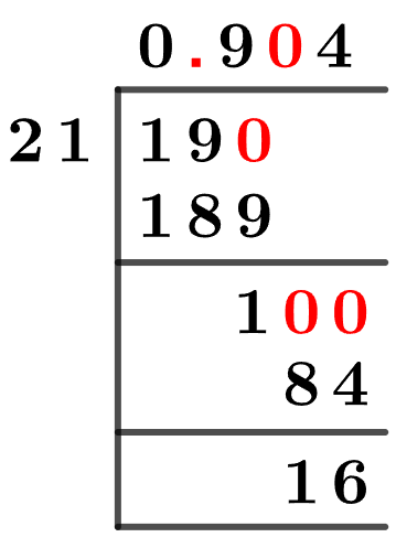 19/21 Long Division Method