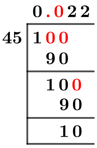 1/45 Long Division Method
