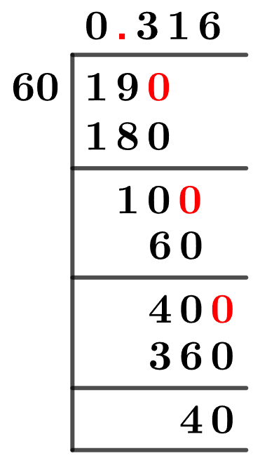 19/60 Long Division Method
