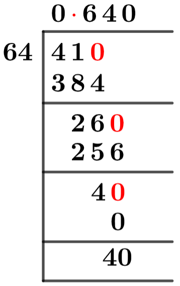 41/64 Long Division Method