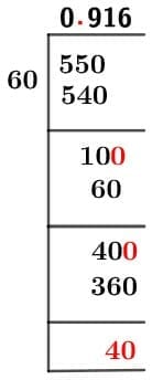 55/60 Long Division Method 55/60 Long Division Method